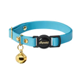 Leather Cat Collar - Azure Blue