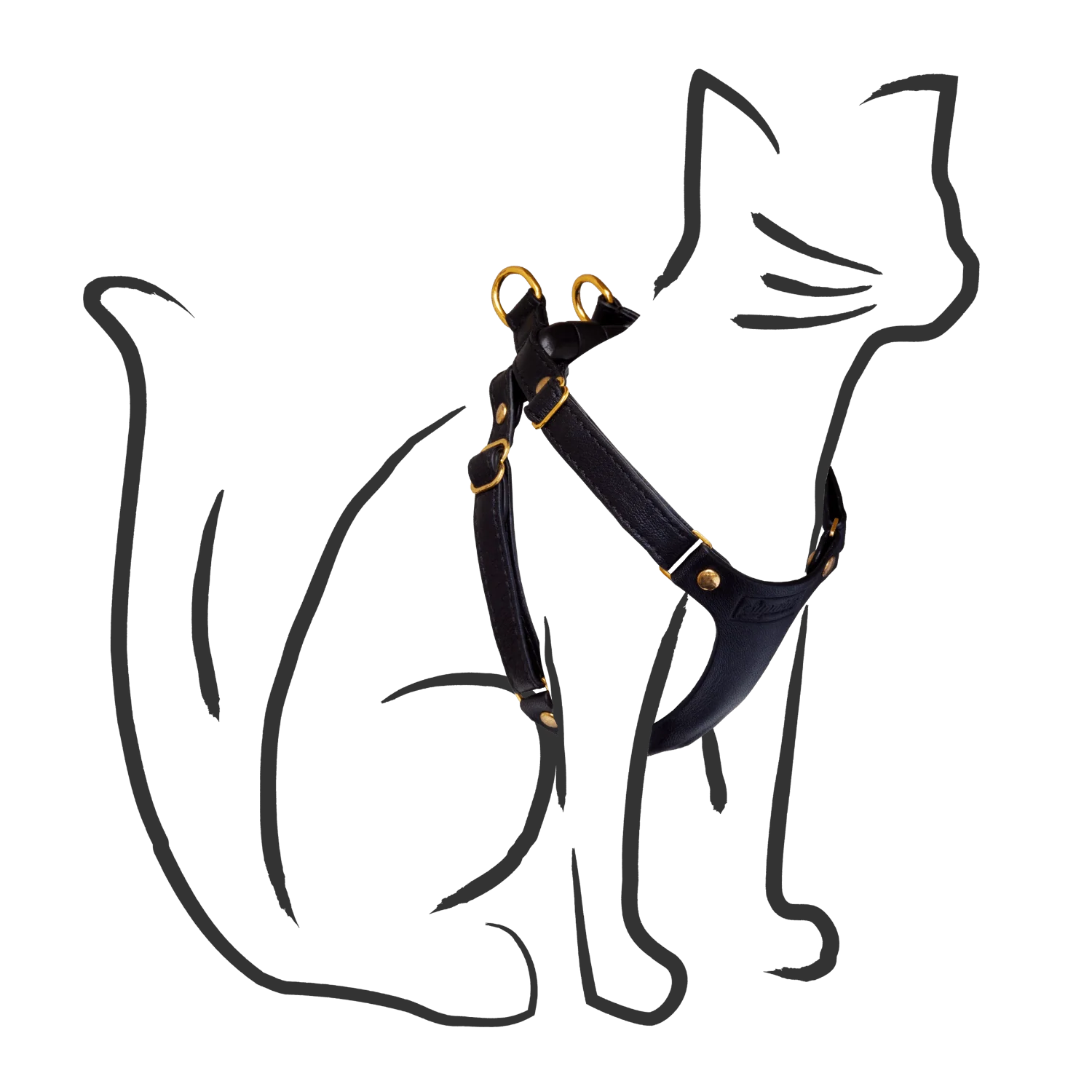 Leather Cat Harness – Black